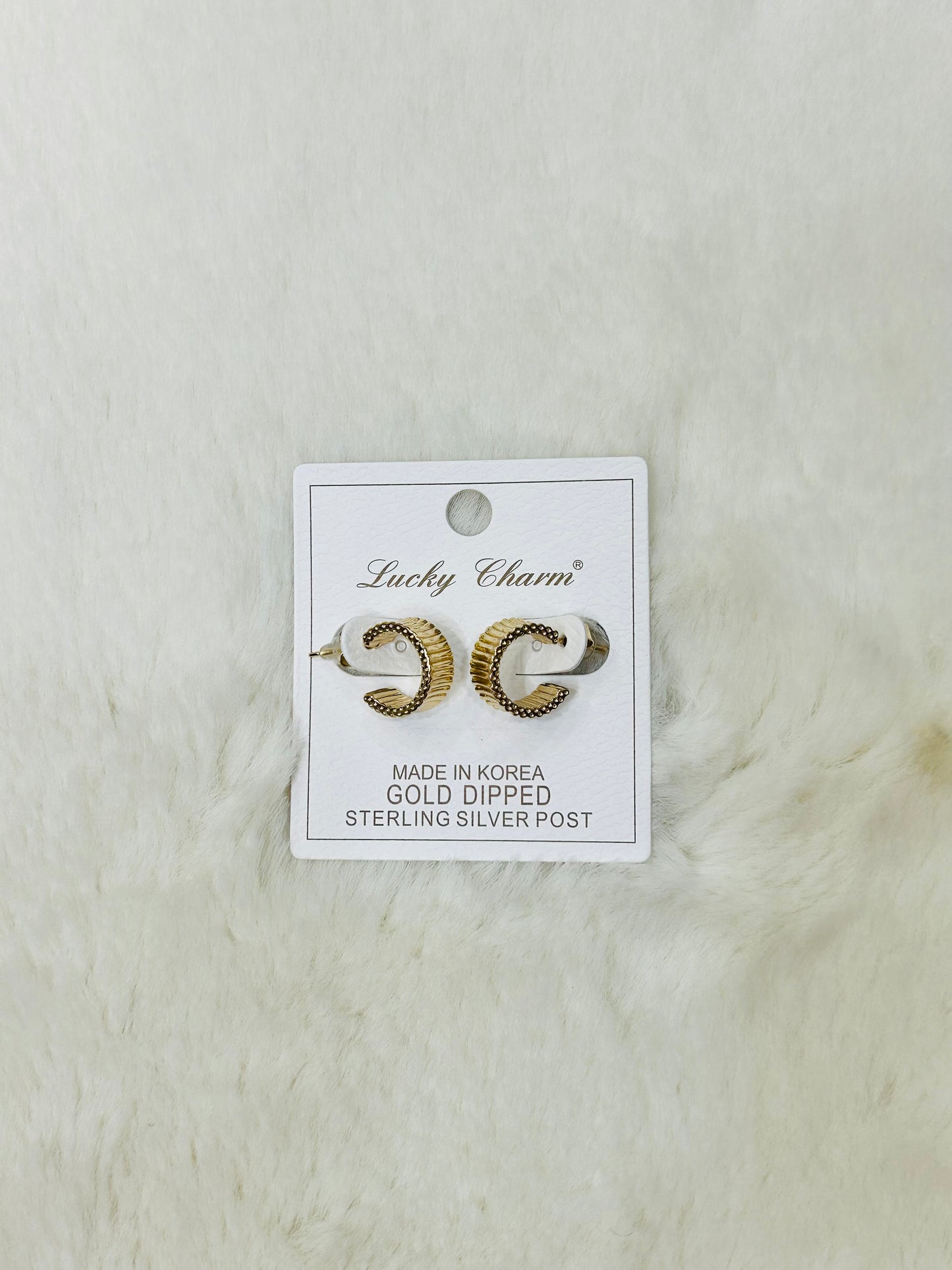 Maya Textured Gold Huggie Hoop Earrings