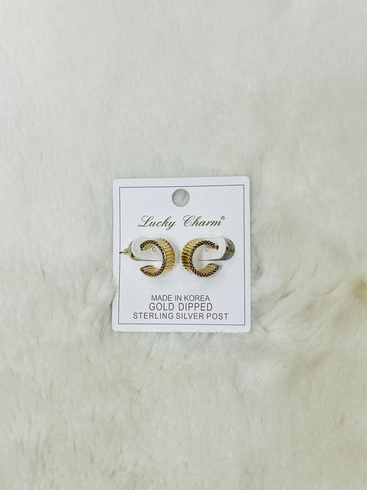 Maya Textured Gold Huggie Hoop Earrings