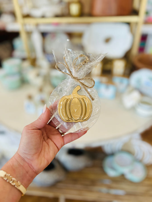 Gold Pumpkin Harvest Wreath Ornament