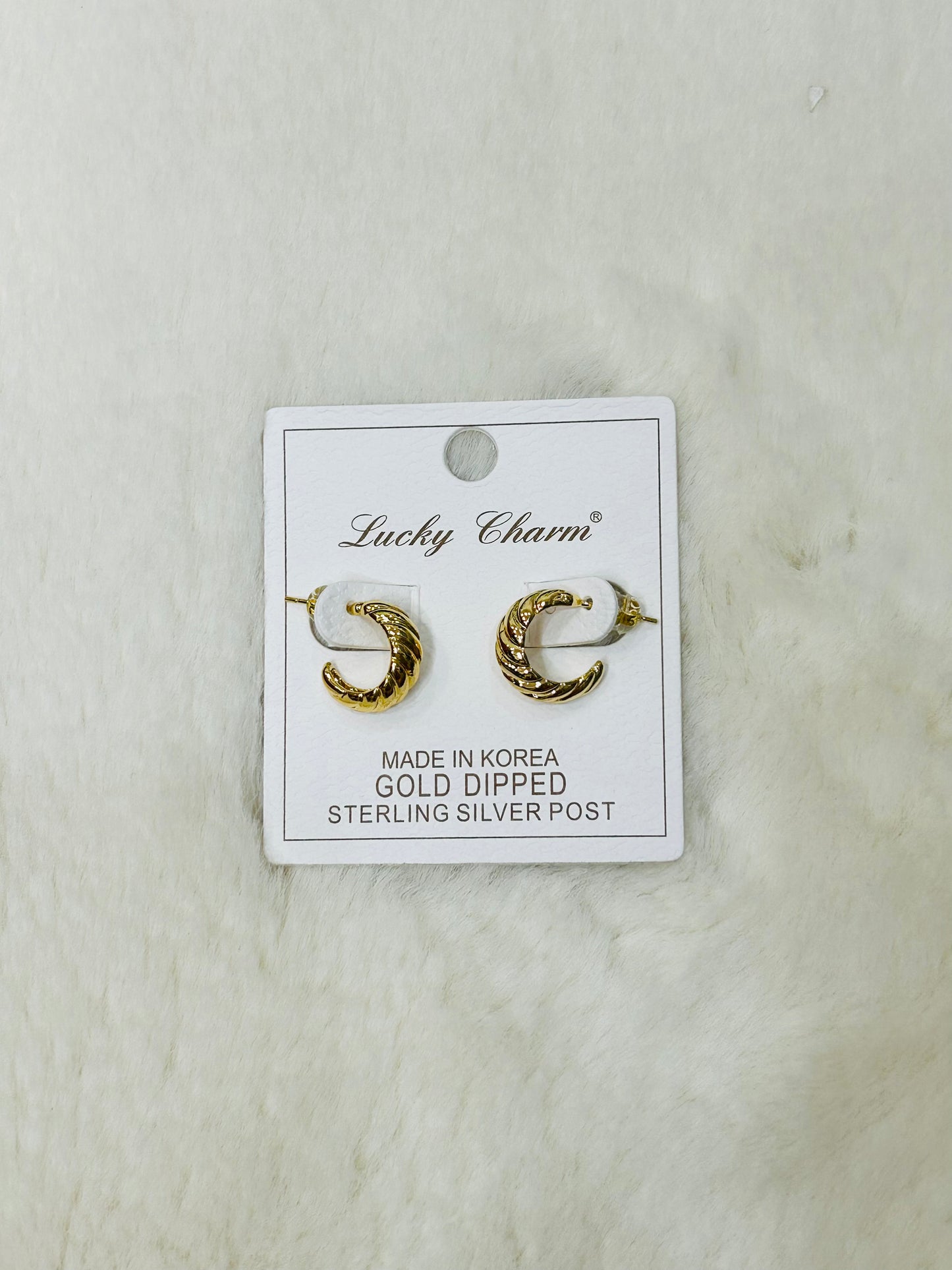 Marlow Gold Textured Huggie Hoop Earrings
