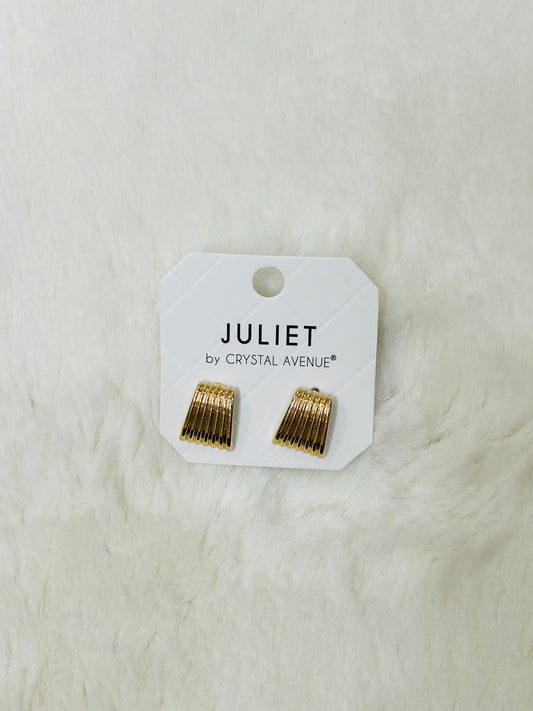 Oakley Textured Gold Stud Earrings