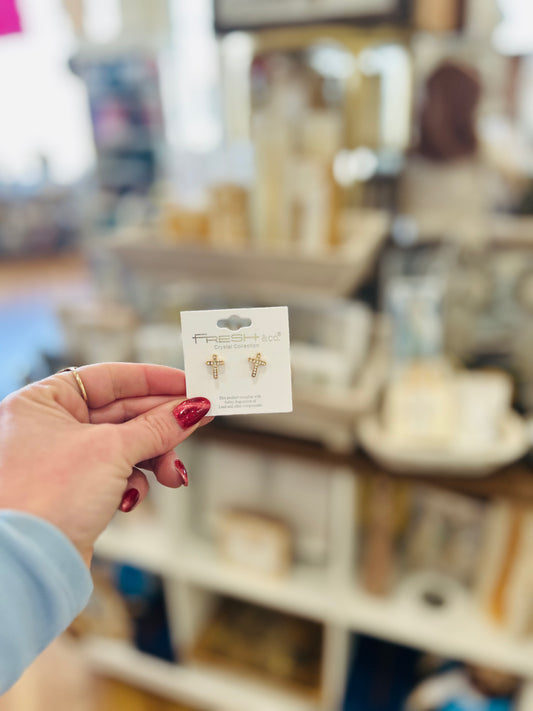 Fresh and Co Diamond  Gold Stud Earrings