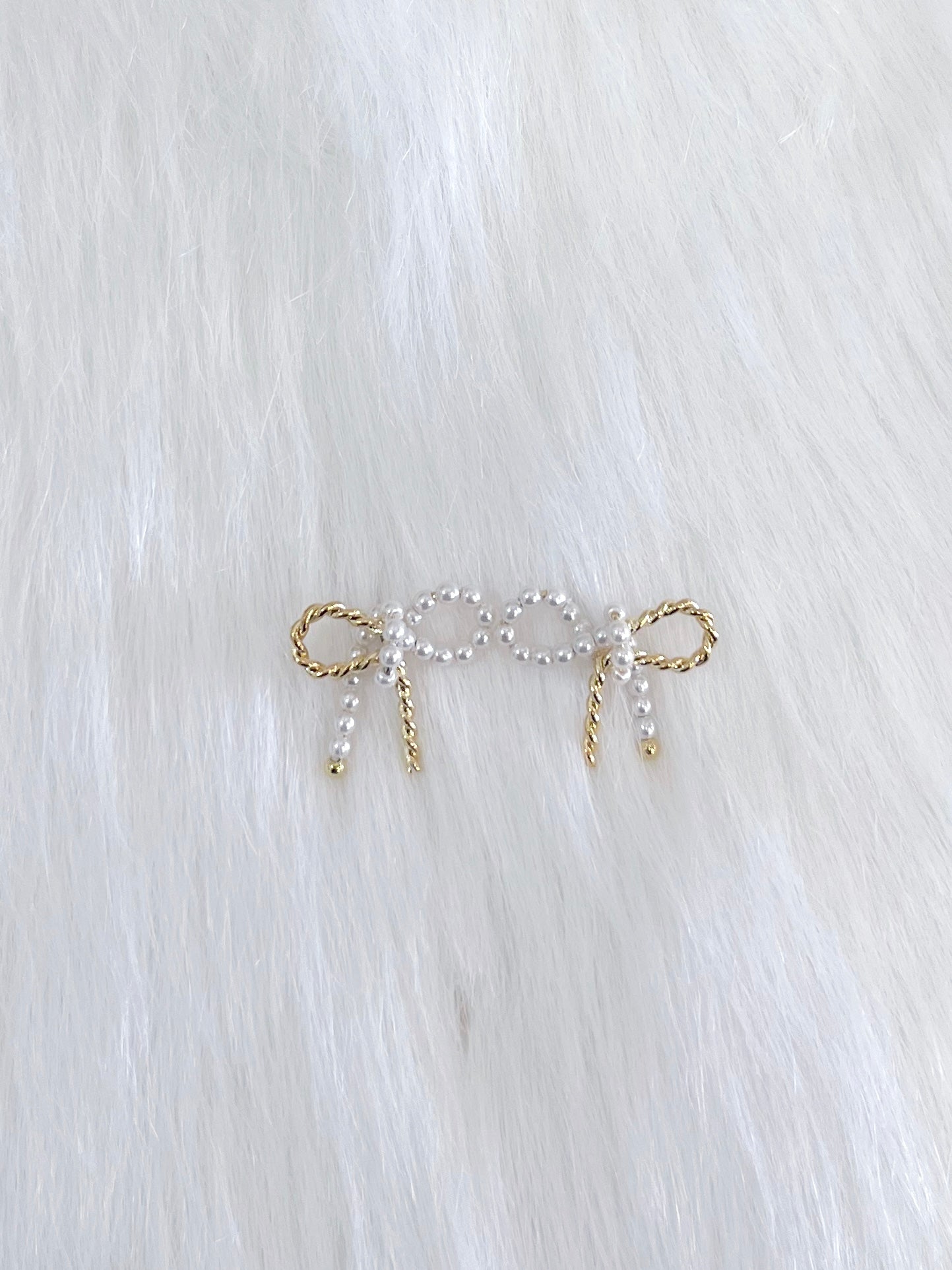 Pearl/Rope Bow Earrings