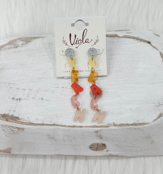 Dangle Teach Earrings
