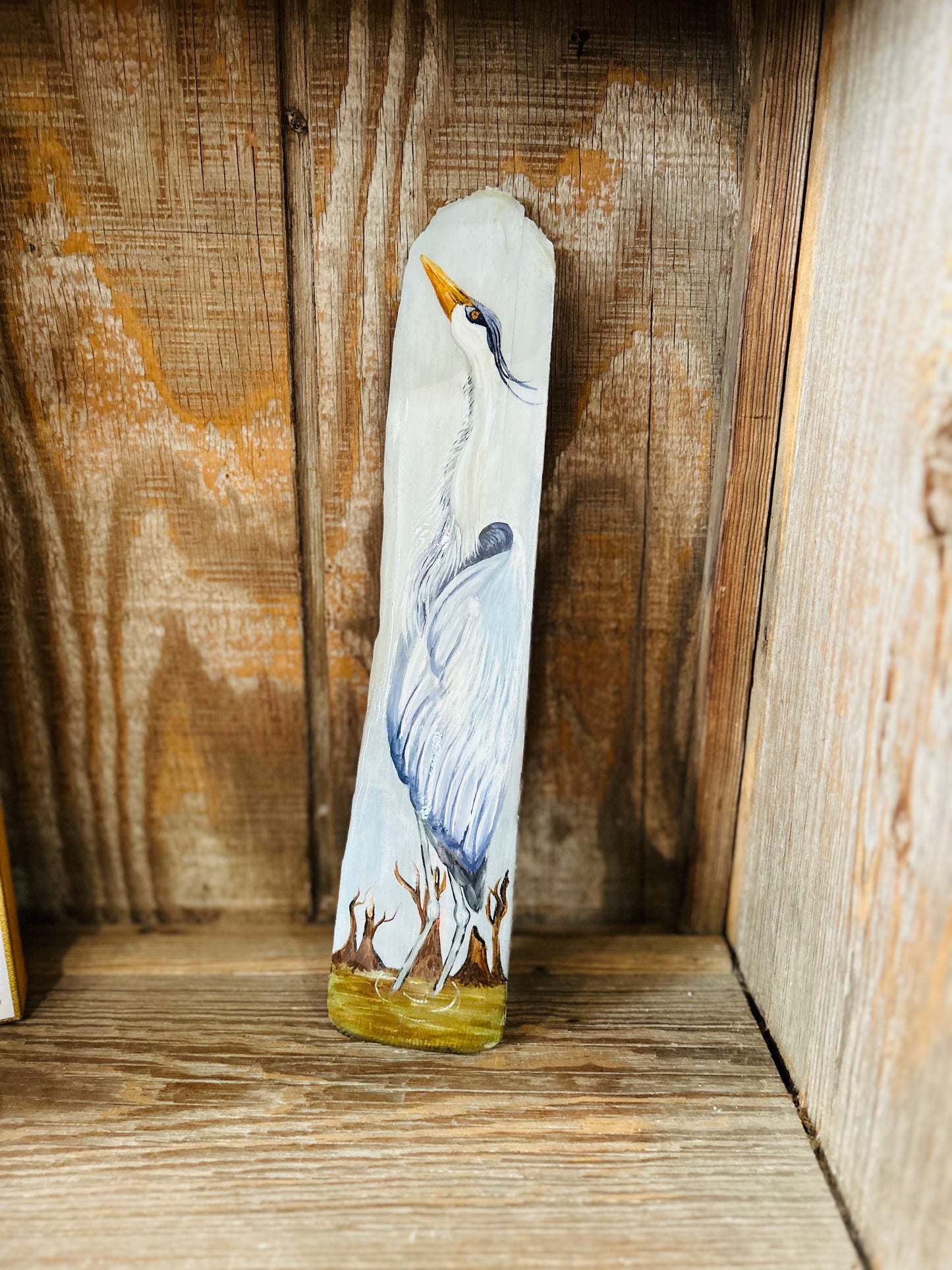 Red Wood Blue Heron- Kathryn Lanclos Art