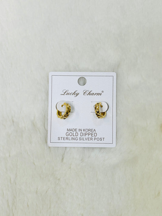 Winnie Textured Gold Mini Huggie Hoop Earrings