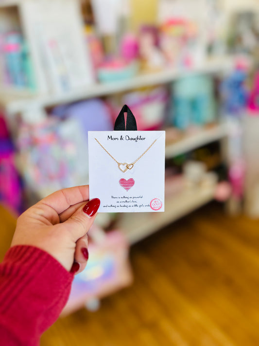 Mom & Daughter Heart Necklace