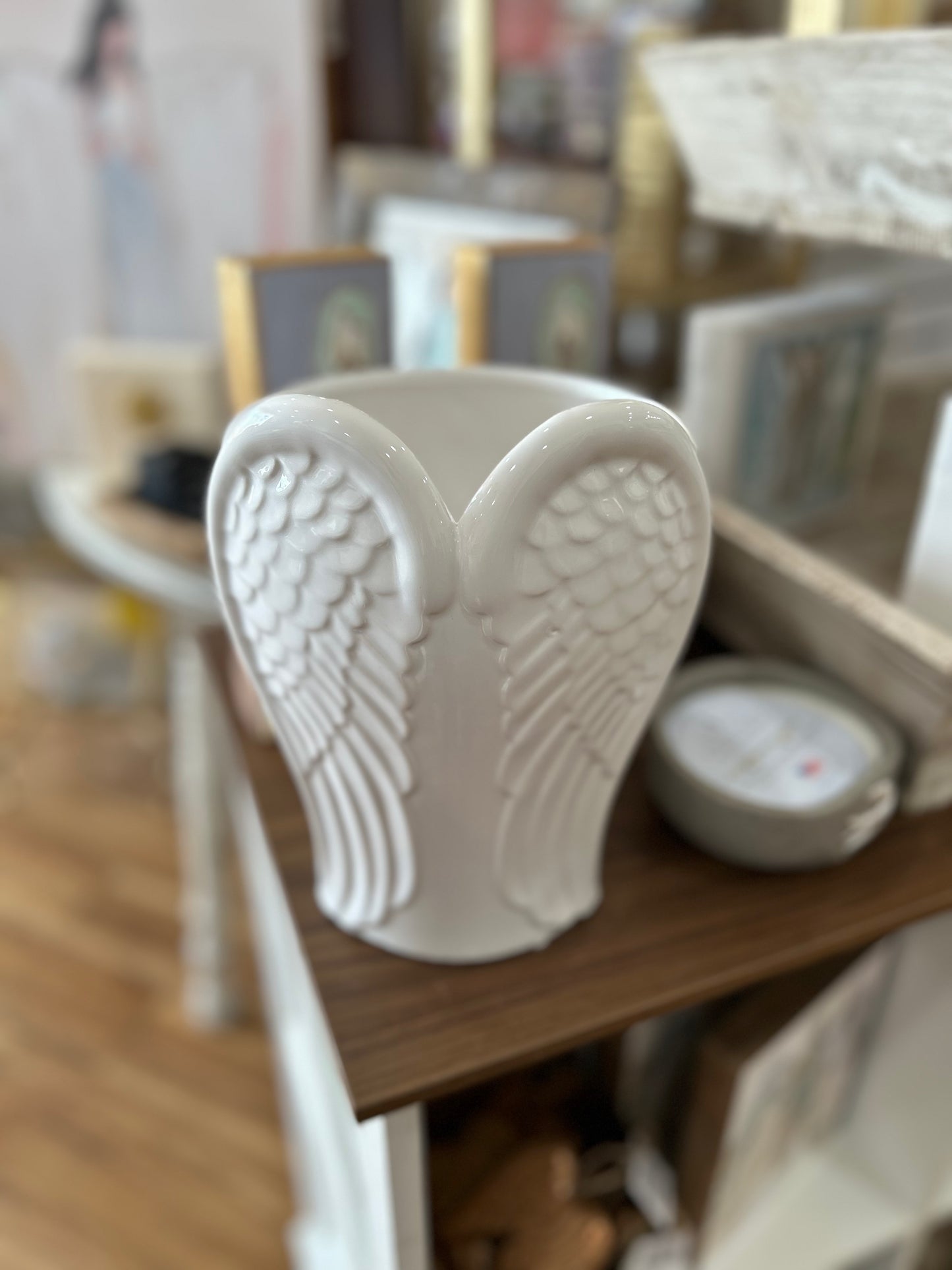 Ceramic Angel Wings Planter