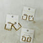 Scarlett Bambo Style Gold Square Hoop Earrings