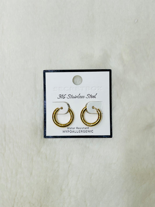 Annie Gold Thick Huggie Hoop Earrings