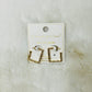 Scarlett Bambo Style Gold Square Hoop Earrings