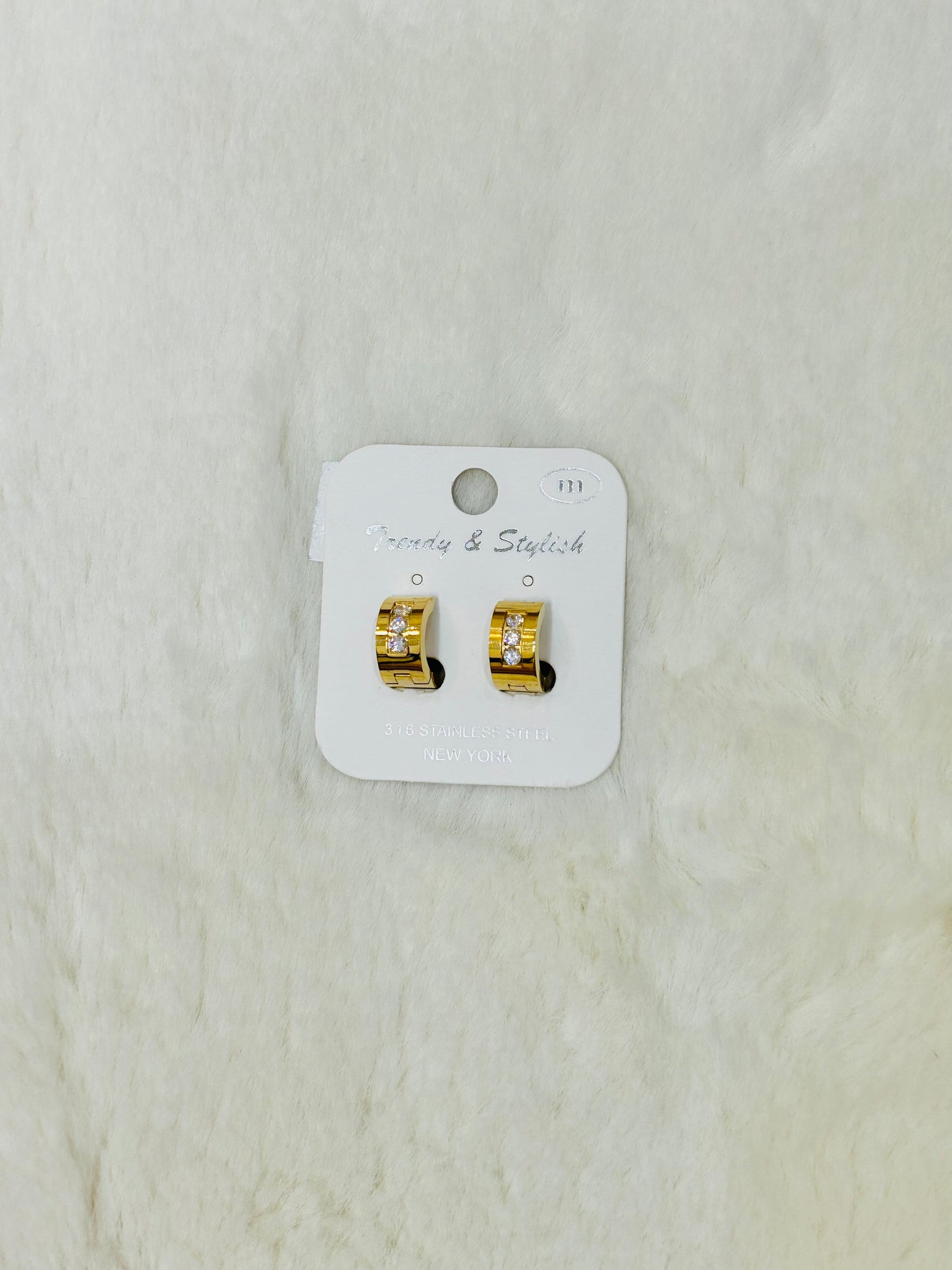 Lottie Gold & Diamond Huggie Hoop Earrings