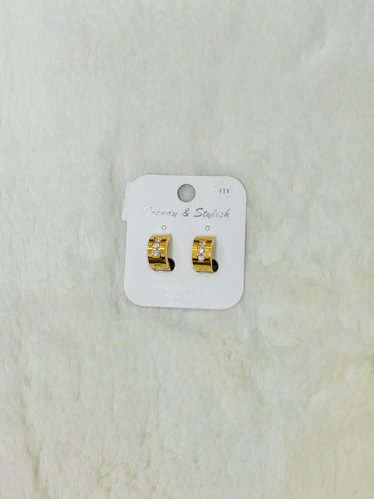 Lottie Gold & Diamond Huggie Hoop Earrings
