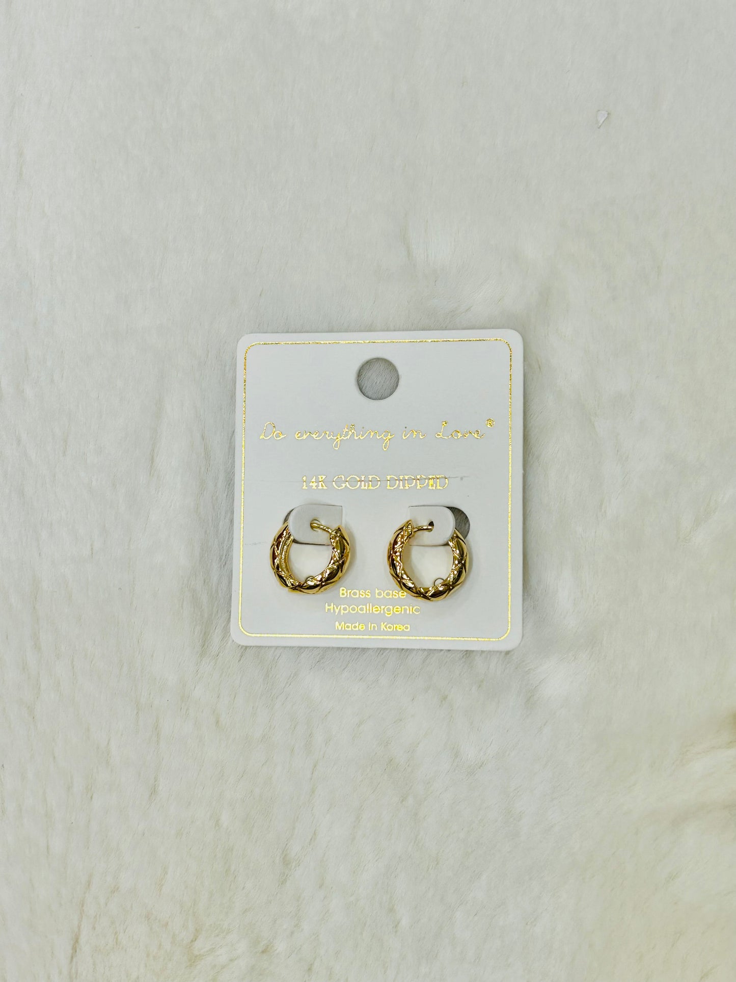 Ella Gold Textured Huggie Hoop Earrings