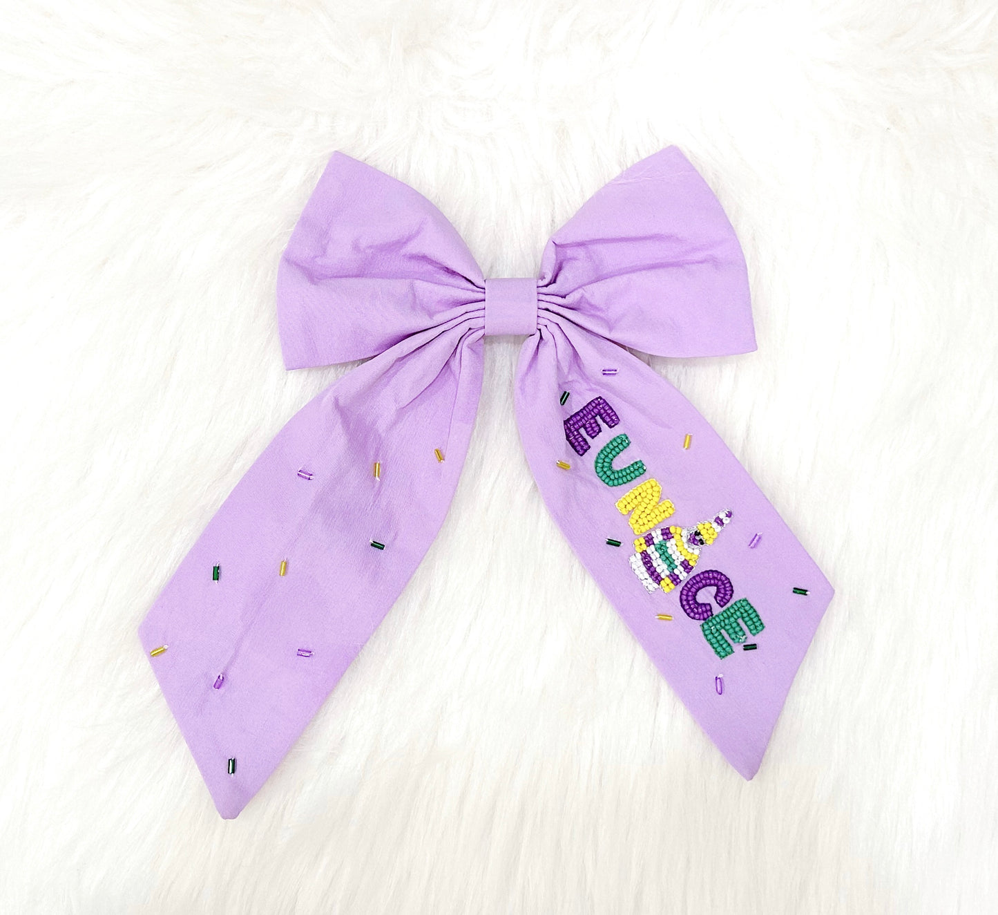 Lavender Eunice Mardi Gras Bow