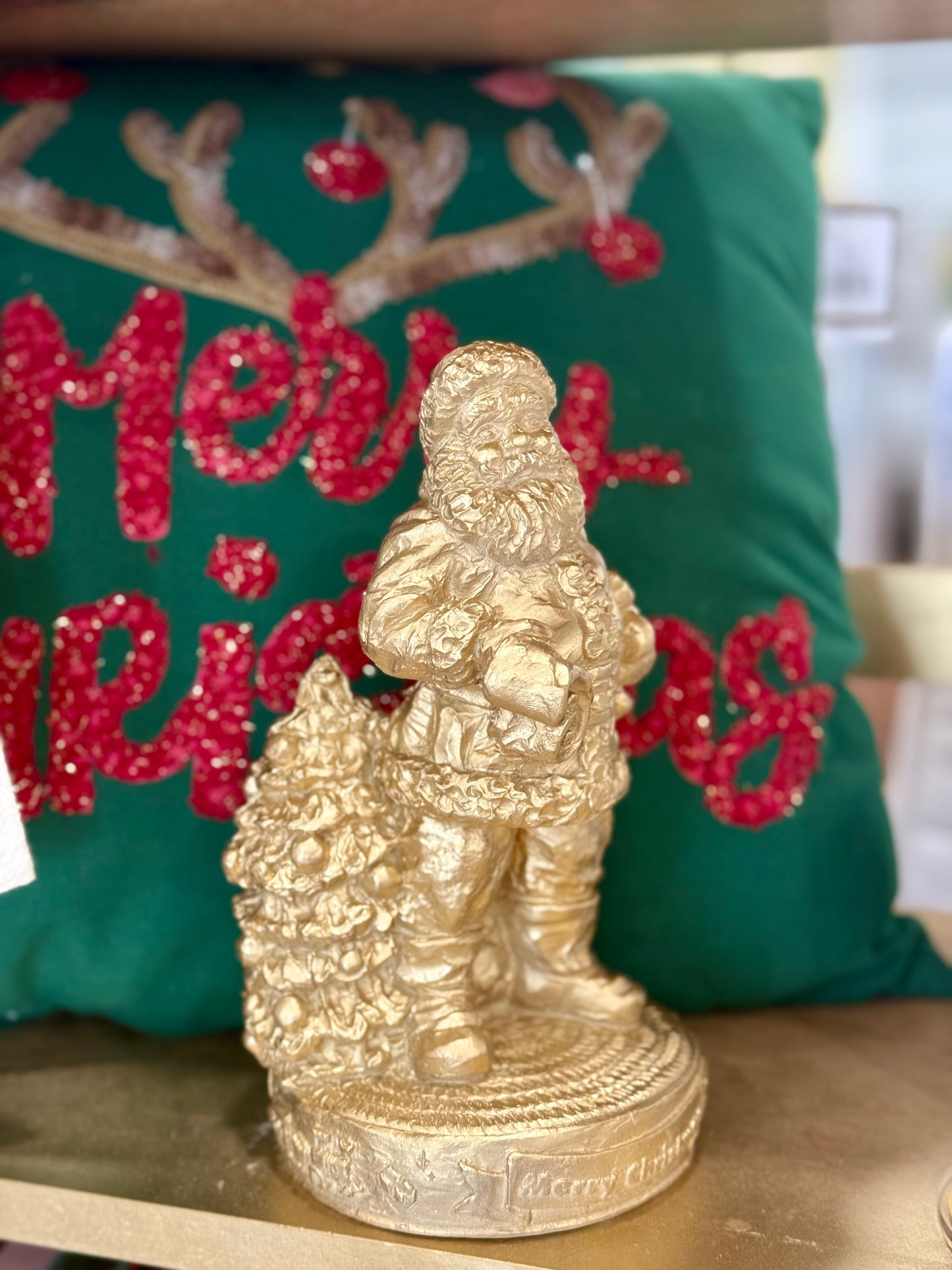 Vintage Gold Santa Statue