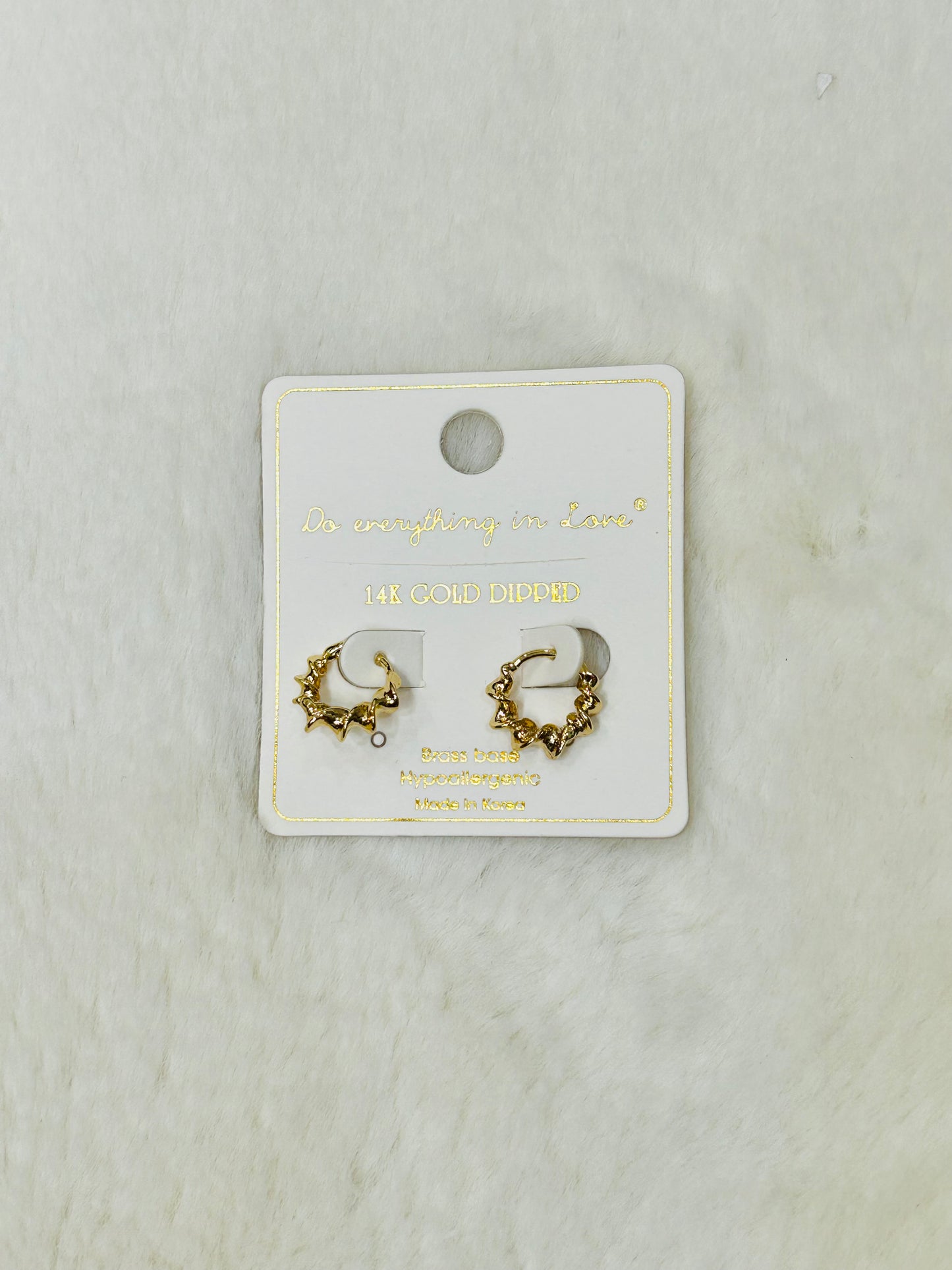 Georgia Gold Textured Swirl Huggie Hoop Earrings