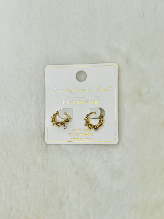 Georgia Gold Textured Swirl Huggie Hoop Earrings