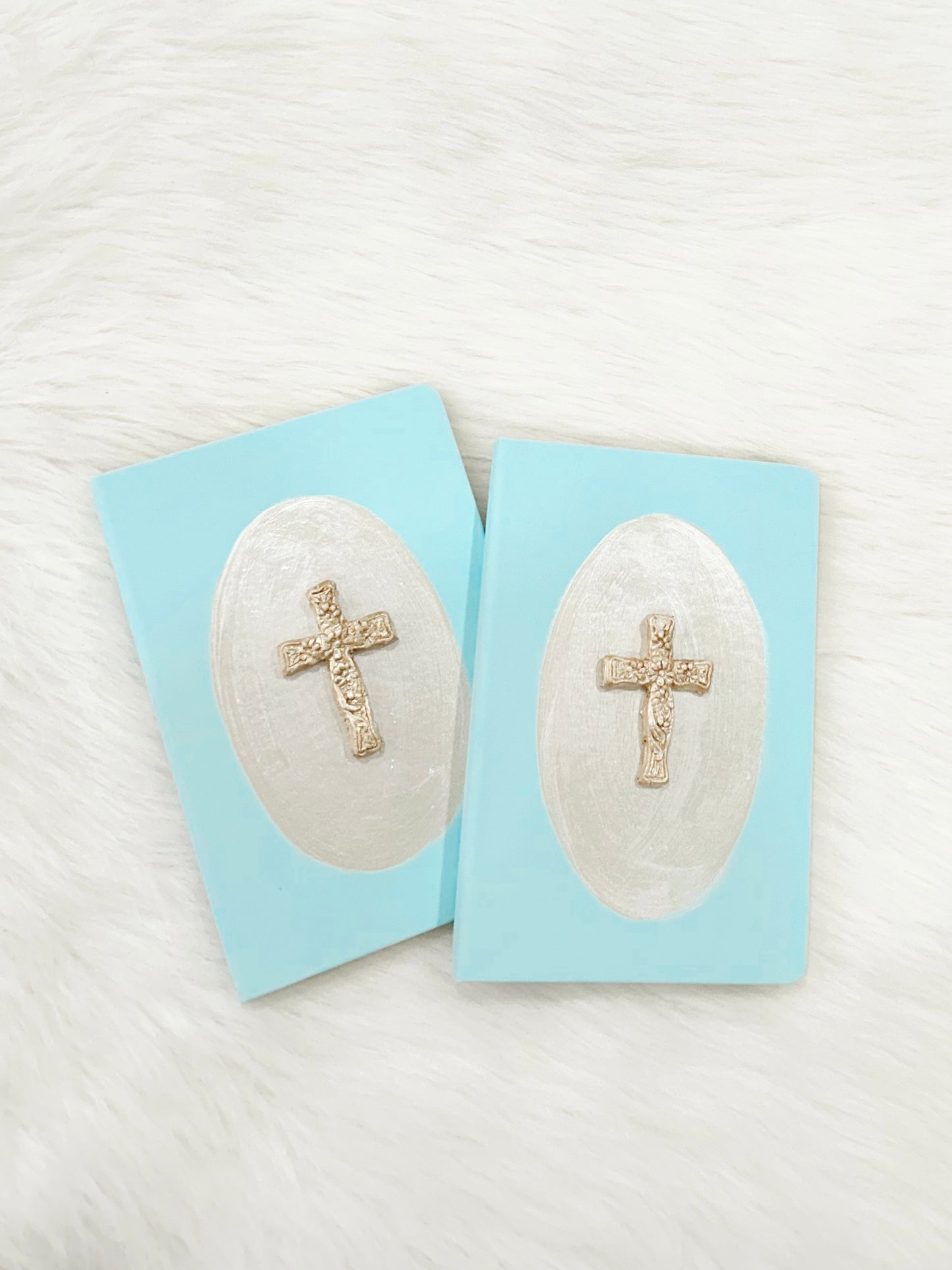 Sky Blue Journal with Cross