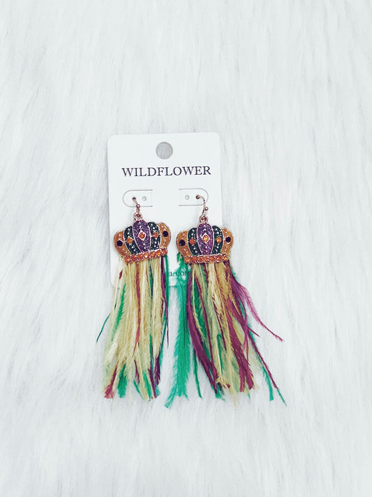 Crowned Feather Krewe Dangles