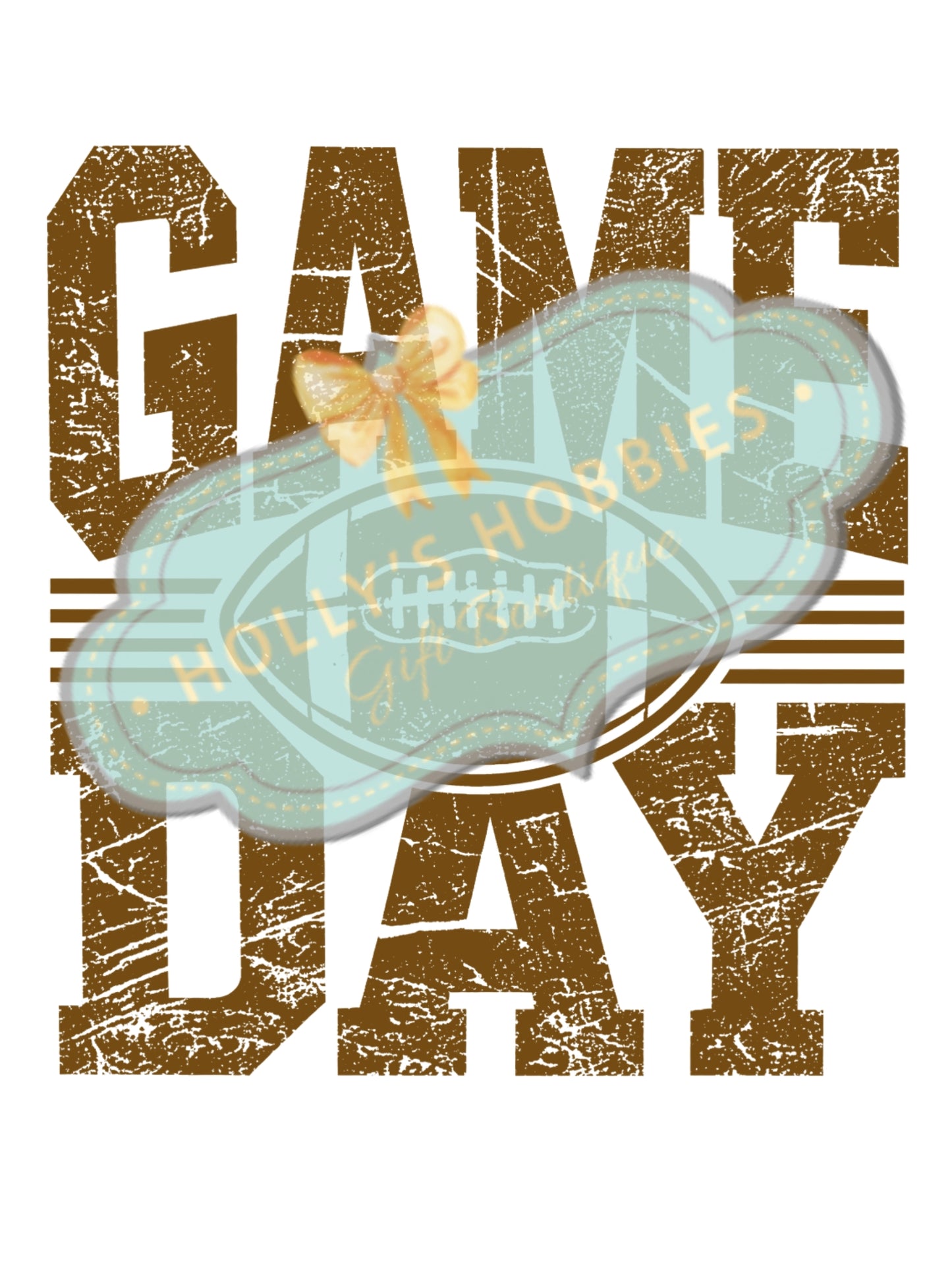 Transfer- Brown Distressed Game Day Design