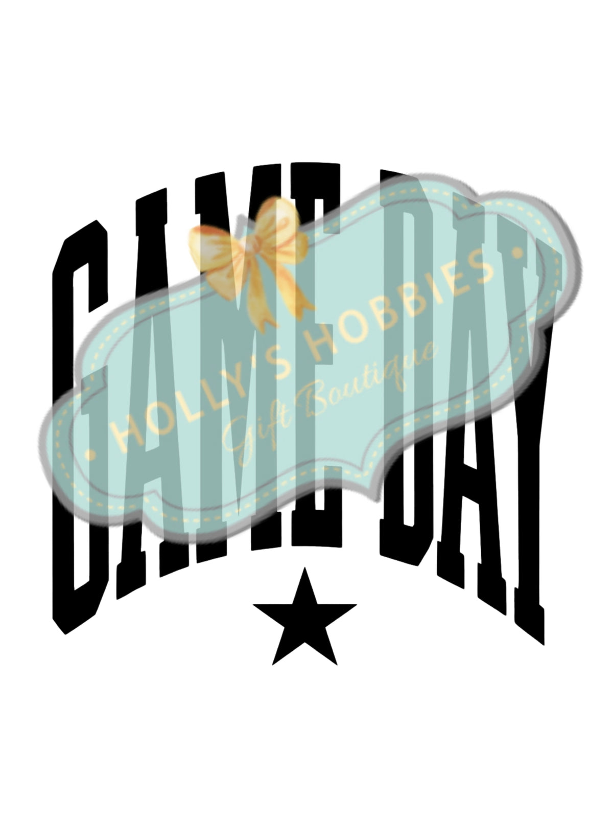 Transfer- Black Game Day Star Design