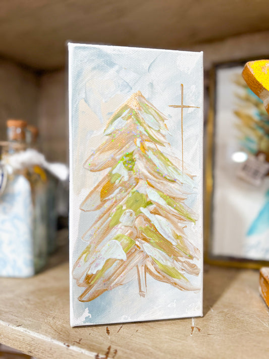Gospel News 4X8 Sparkle Christmas Tree Canvas Art