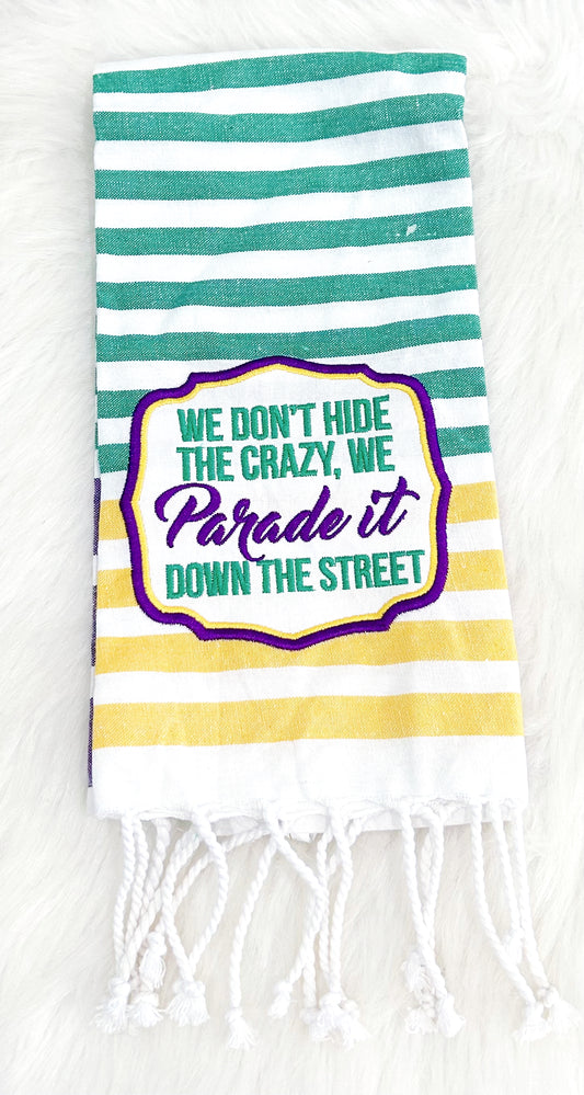 Hide the Crazy Stripe Hand Towel