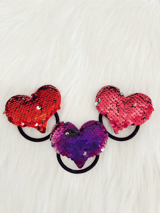 Sequin Heart Ponytail