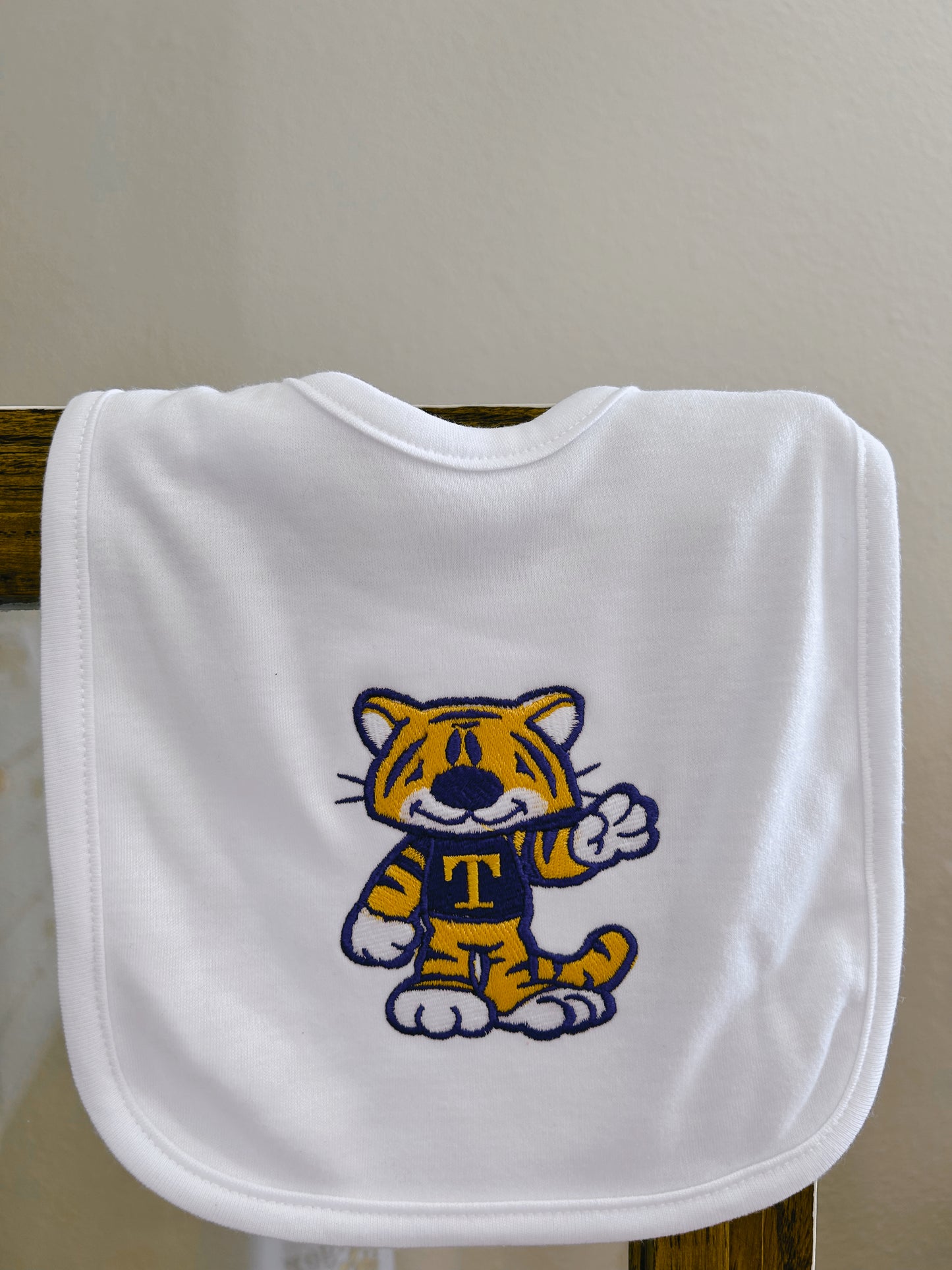 Tiger Mascot Baby Bib