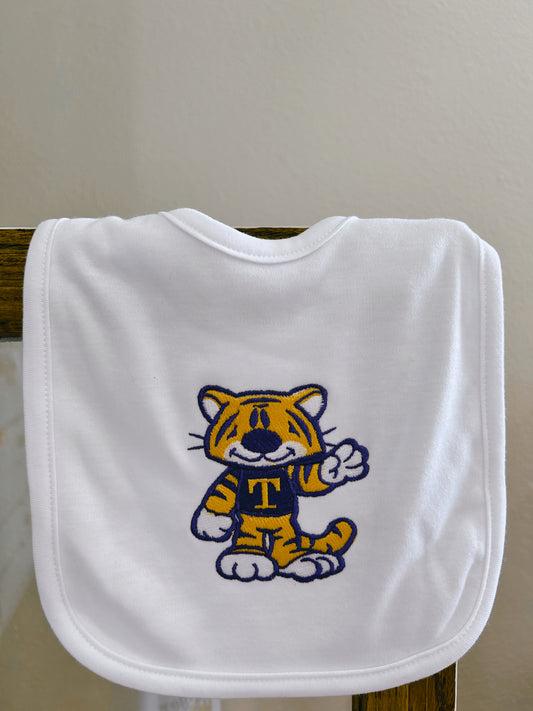 Tiger Mascot Baby Bib