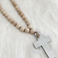 Wooden Bead with Cross Door Hanger