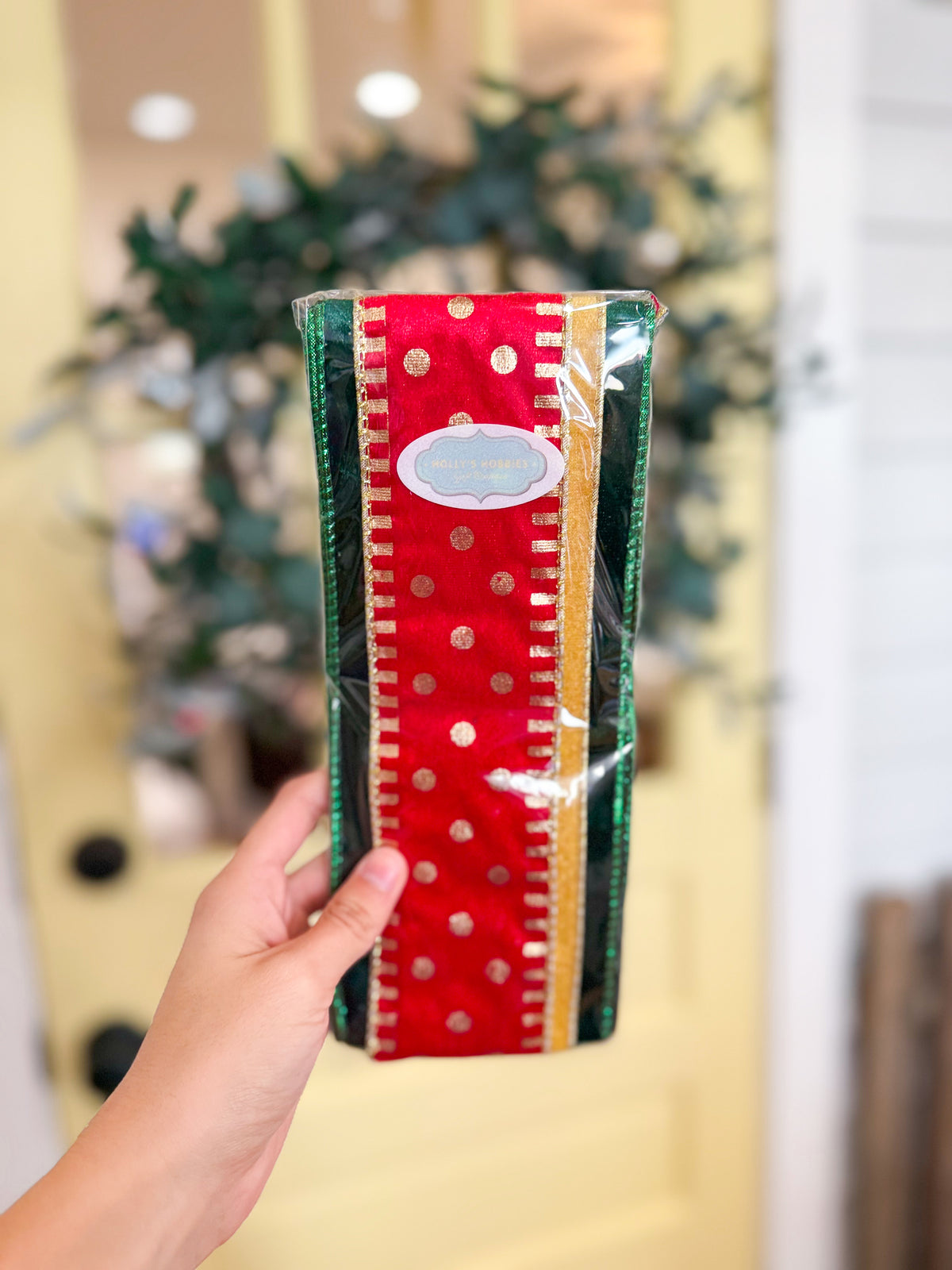 Christmas Toy Factory Wreath Ribbon Trio Style