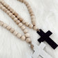 Wooden Bead with Cross Door Hanger