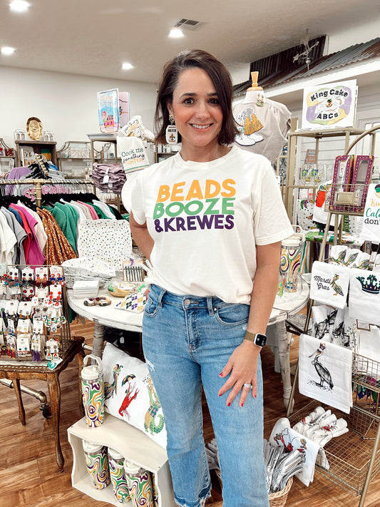 Beads, Booze, & Krewes Tee