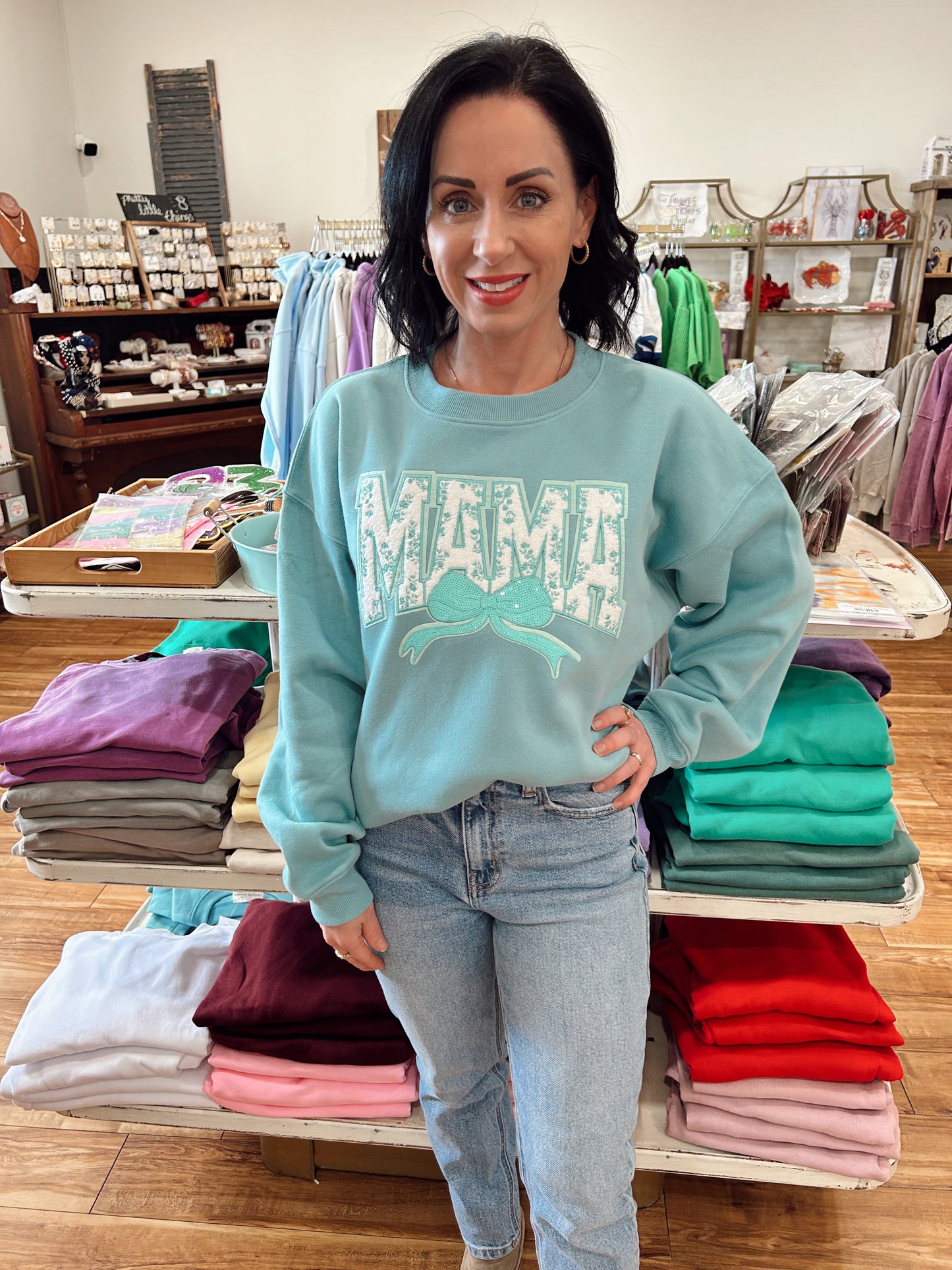 Sample- Teal Mama Sweatshirt