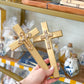 Gold Wooden Cross with Clay Cross