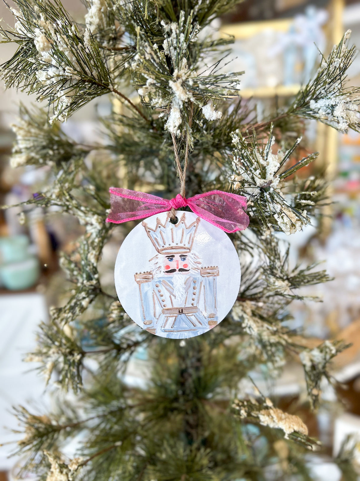 Charlie Tall Blue Nutcracker Circle Ornament