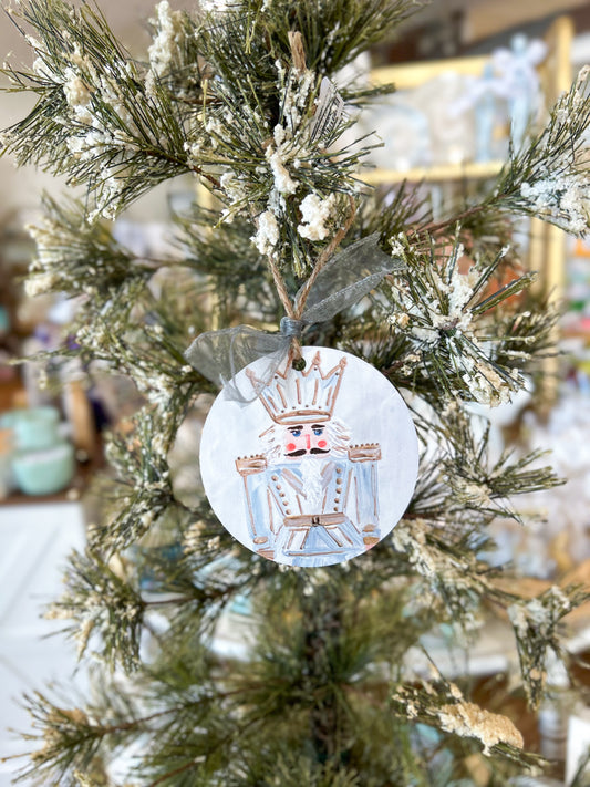 Charlie Tall Blue Nutcracker Circle Ornament