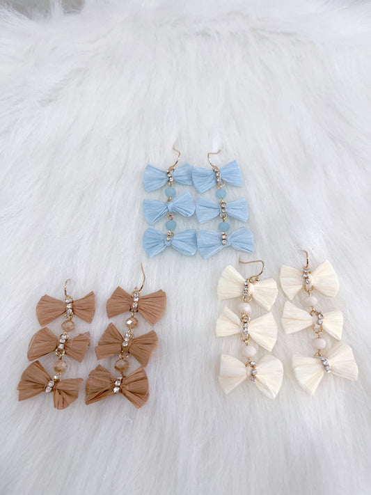 Triple Dangle Bow Earring