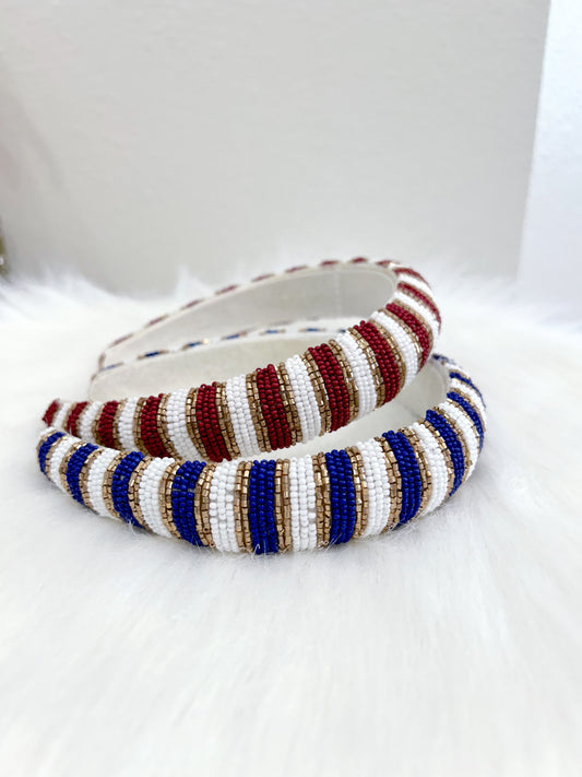 Striped Beaded Headband