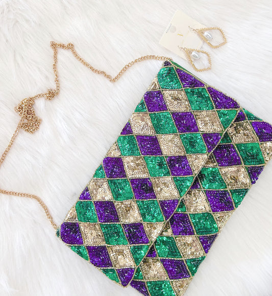 Sequin Mardi Gras Crossbody