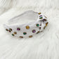 White Mardi Gras Headband with Jewels