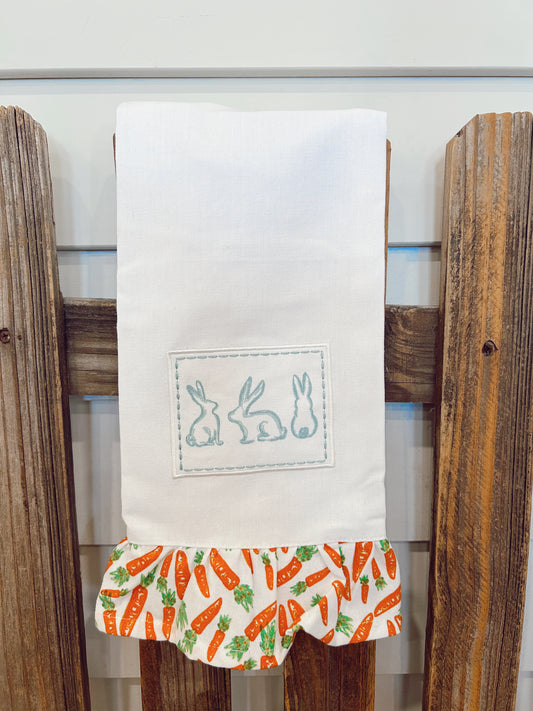 Carrot Ruffle Hand Towel White/Multi
