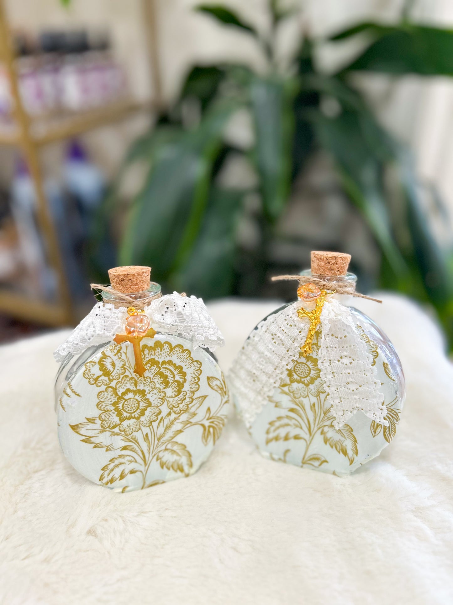 Golden Garden Holy Water Container