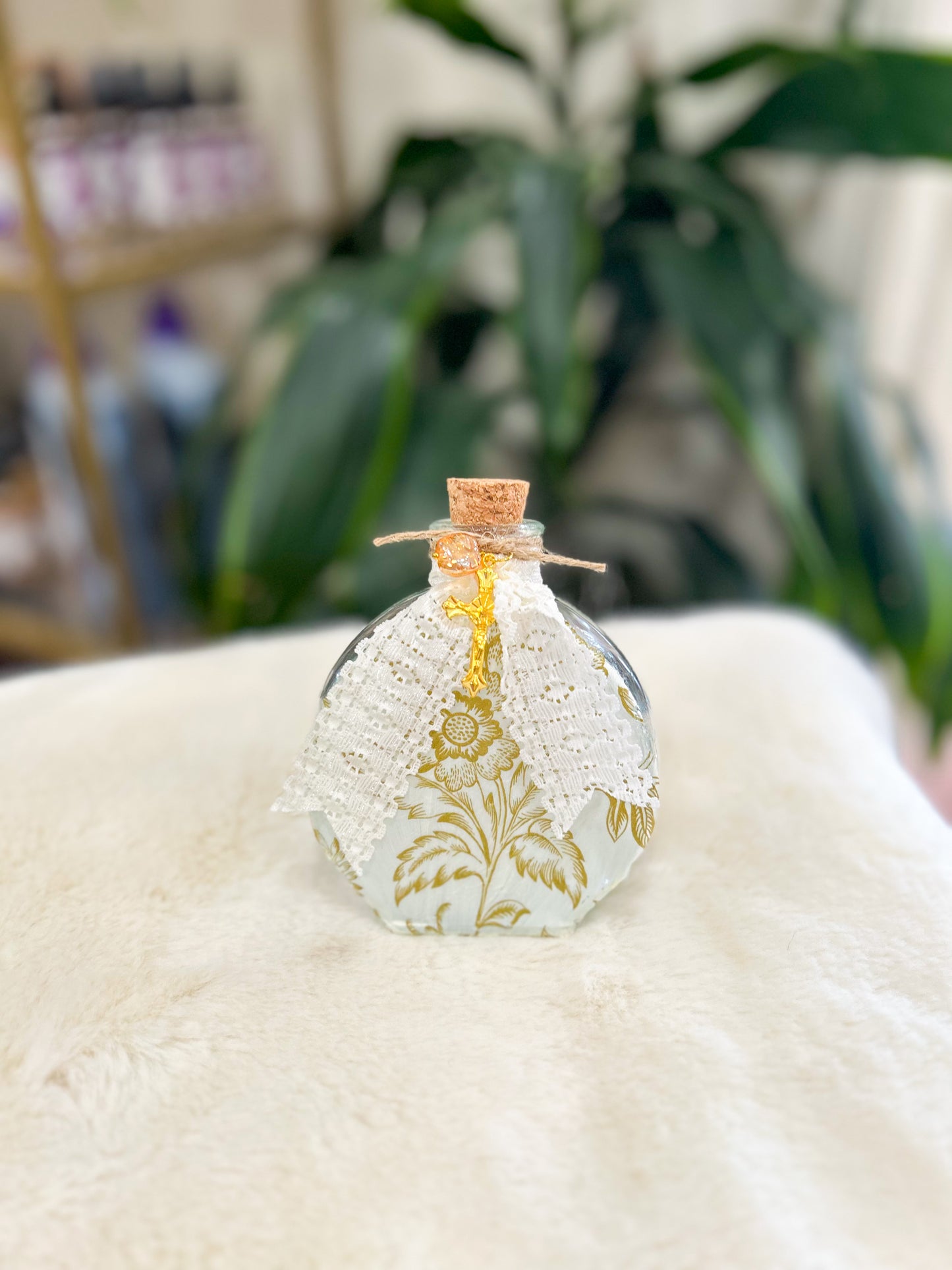 Golden Garden Holy Water Container