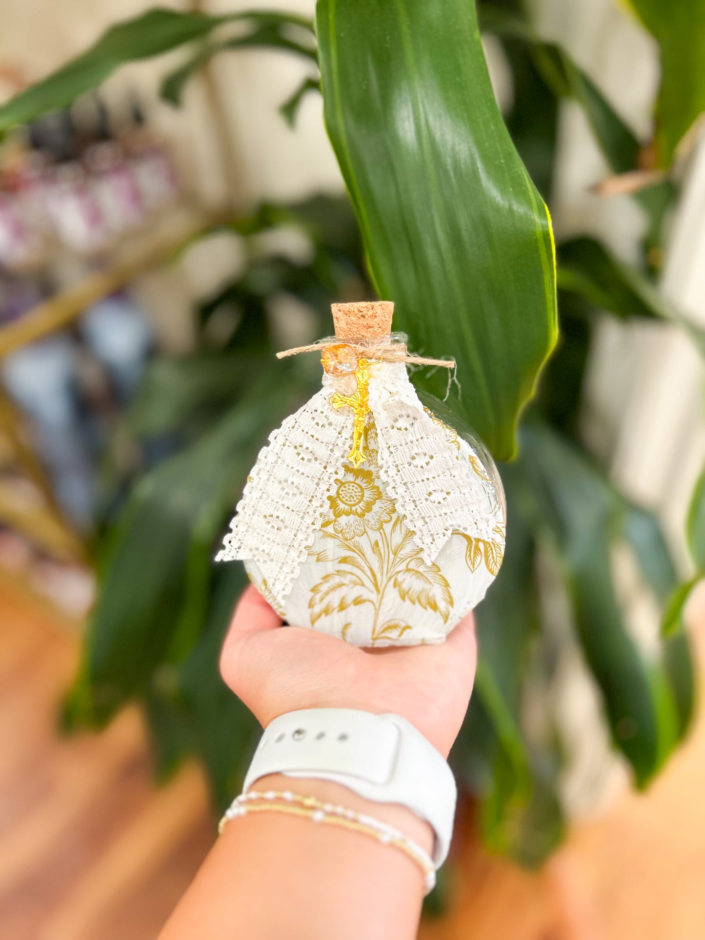 Golden Garden Holy Water Container