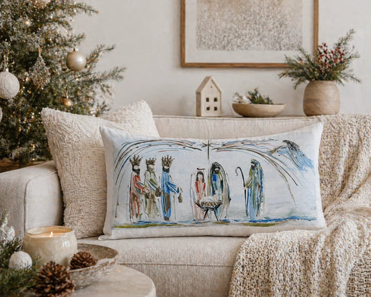 Heavenly Peace Nativity with Angel Scene Lumbar