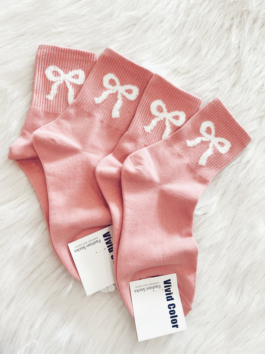 Pink Bow Socks