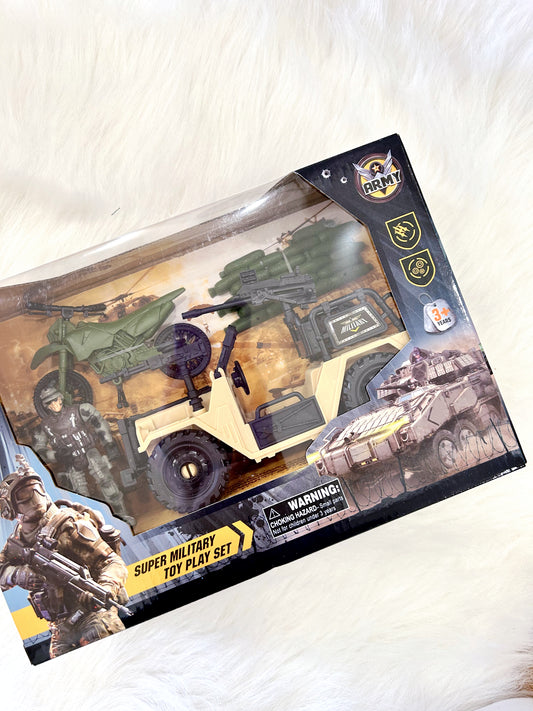 Military Play Set with Armored Jeep